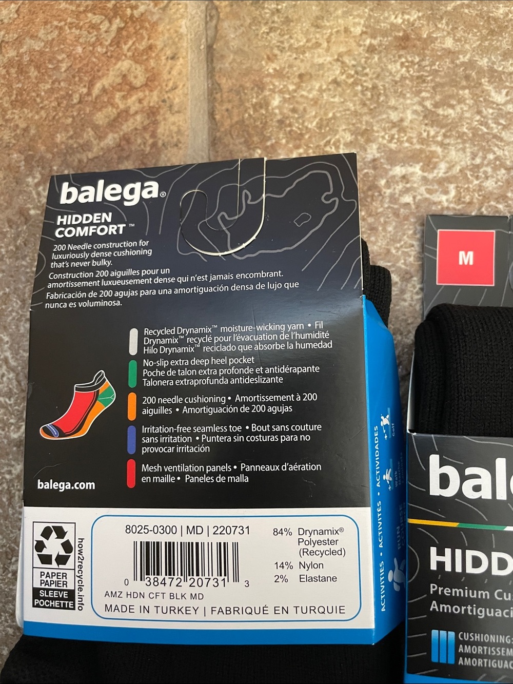 Balega Hidden Comfort Men's No-Show Athletic Socks - 2 pack. - Picture 4 of 5